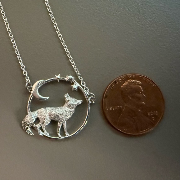 Lucy Stopes Roe Stargazing Fox Sterling Silver Necklace 🦊⭐️🌙 - Picture 9 of 10
